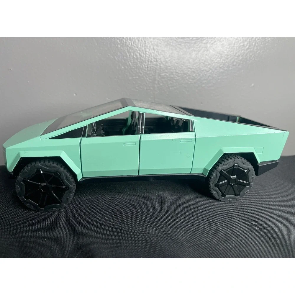 Tesla Cybertruck Toy Model Mint Green Opening Doors Electric Truck 8.5 Inch